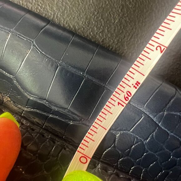 Saks Fifth Avenue Navy Faux Crocodile Print Tote Bag NWOT - Picture 8 of 10